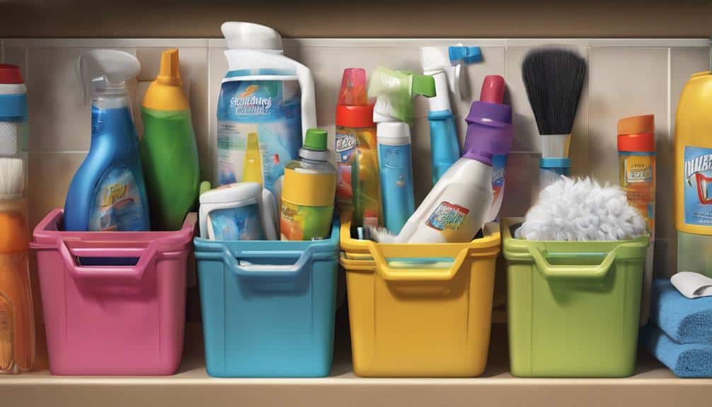 efficiently organize cleaning supplies